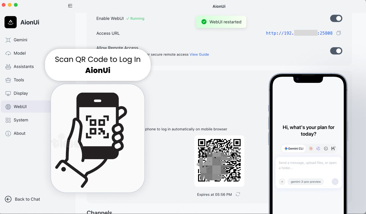 QR-Code zum Anmelden scannen